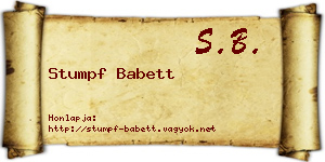 Stumpf Babett névjegykártya